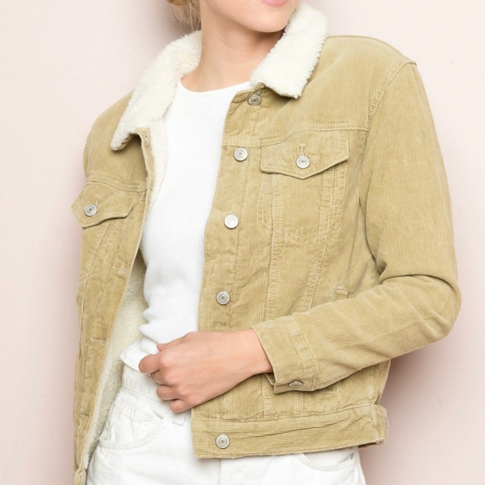 BRANDY MELVILLE CORDUROY SHERPA JACKET
